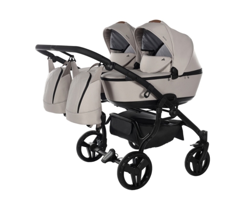 Junama Space Duo 02 Beige Dvīņu Ratiņi 2in1