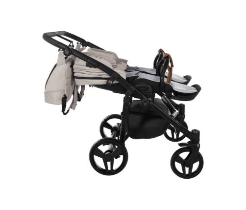 Junama Space Duo 02 Beige Dvīņu Ratiņi 2in1