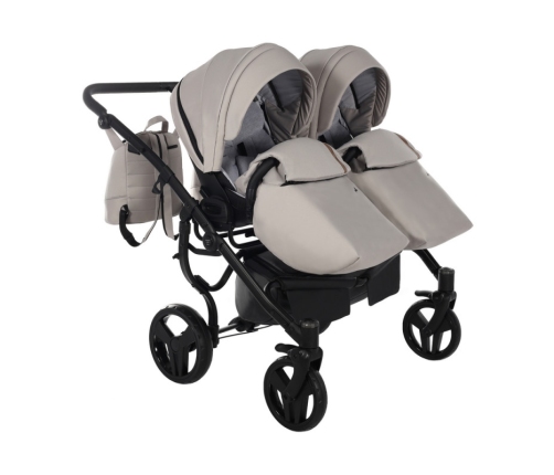 Junama Space Duo 02 Beige Dvīņu Ratiņi 2in1