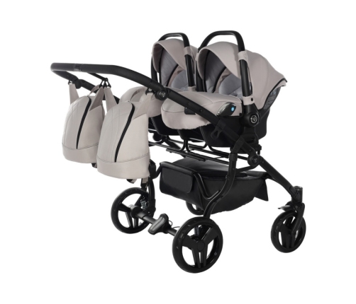 Junama Space Duo 02 Beige Dvīņu Ratiņi 3in1