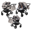 Junama Space Duo 02 Beige Dvīņu Ratiņi 3in1