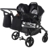 Junama Space Duo 04 Black Коляска для двойняшек 2in1