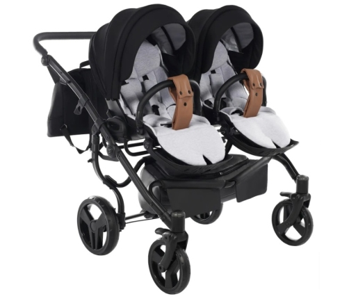 Junama Space Duo 04 Black Коляска для двойняшек 2in1