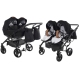 Junama Space Duo 04 Black Коляска для двойняшек 2in1