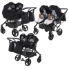 Junama Space Duo 04 Black Коляска для двойняшек 3in1