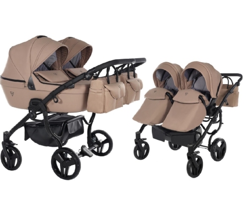 Junama Termo Line Tex Duo 01 Beige Dvīņu Ratiņi 2in1