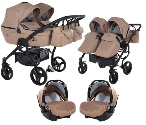 Junama Termo Line Tex Duo 01 Beige Dvīņu Ratiņi 3in1