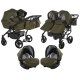 Junama Termo Line Tex Duo 03 Olive Dvīņu Ratiņi 3in1