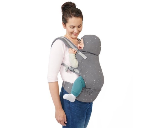 Ķengursoma Kinderkraft Huggy Grey Stars