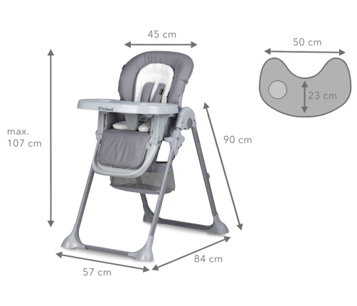 Kidwell AMI Barošanas Krēsls grey