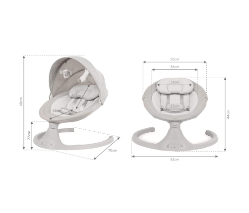 Kidwell LUXI 2in1 Melange Šūpuļkrēsls