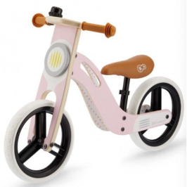 KinderKraft Balance Bike Uniq Pink Детский велосипед, бегунок с деревянной рамой