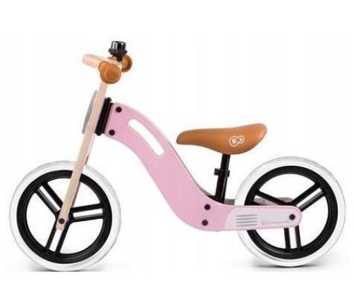 KinderKraft Balance Bike Uniq Pink Līdzsvara Ritenis ar koka rāmi