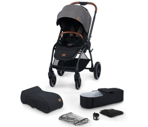 Kinderkraft Evolution + Cocoon Platinum Grey Sporta Ratiņi 2in1