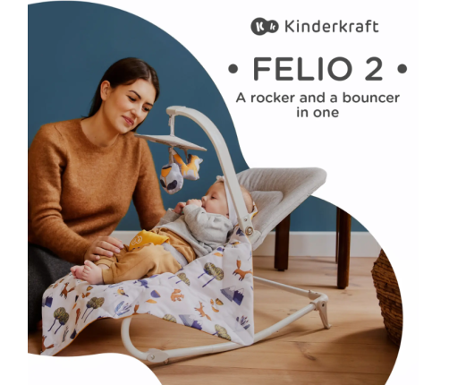 Kinderkraft Felio 2 Forest Yellow 2023 Šūpuļkrēsls