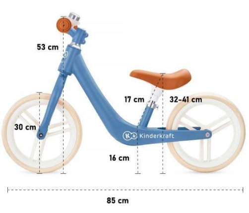 Kinderkraft Fly Plus Saphire Blue skrejritenis ar metālisku rāmi