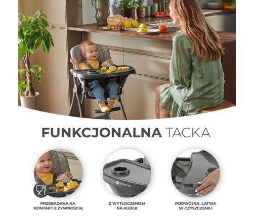 KinderKraft Foldee Green Barošanas Krēsls