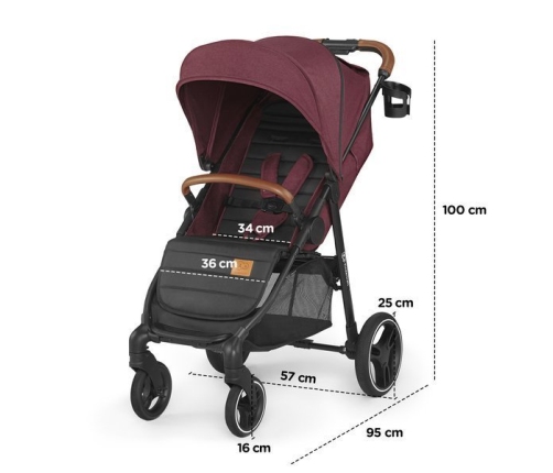 Kinderkraft Grande LX Burgundy Прогулочная Коляска