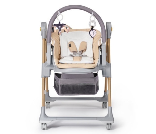 Kinderkraft Lastree Beige Wood Многофункциональный шезлонг и стульчик для кормления  2 в 1