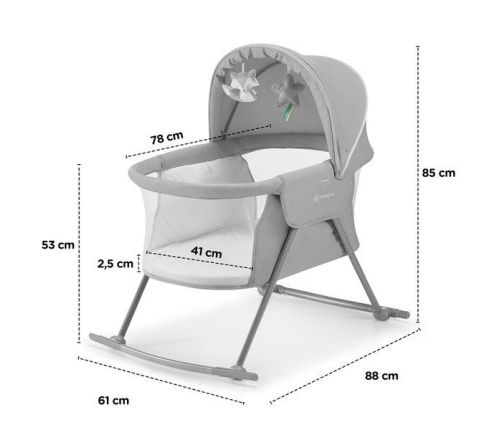 Kinderkraft Lovi Beige 3in1 Bērnu gulta-šūpulis