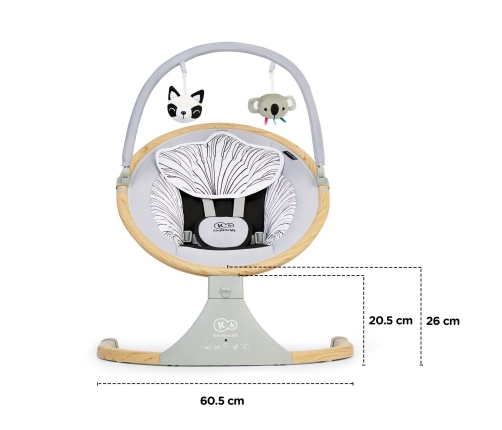 Kinderkraft Lumi Wooden Bluetooth Кресло-качели