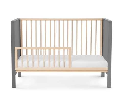 Kinderkraft Mia 2in1 Grey Bērnu gulta + Matracis 120 x 60 cm