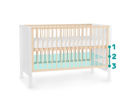 Kinderkraft Mia 2in1 White Bērnu gulta + Matracis 120 x 60 cm