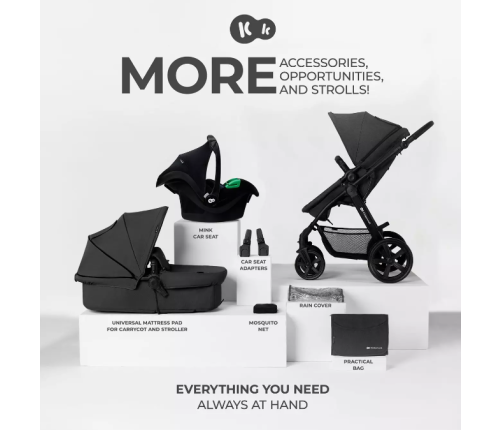 Kinderkraft Moov CT Black Bērnu Ratiņi 3in1