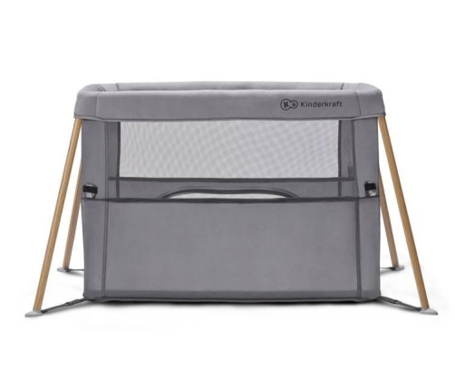 Kinderkraft Movi Grey wooden Манеж-Кровать 2в1