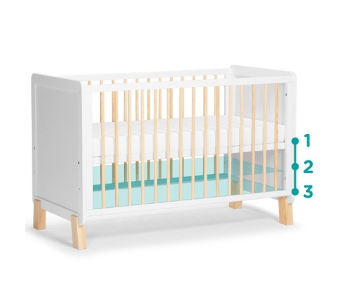 Kinderkraft Nico 2in1 White Bērnu gulta + Barjera + Matracis