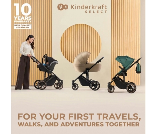 Kinderkraft Prime 2 Sandrose Beige Bērnu Ratiņi 2in1