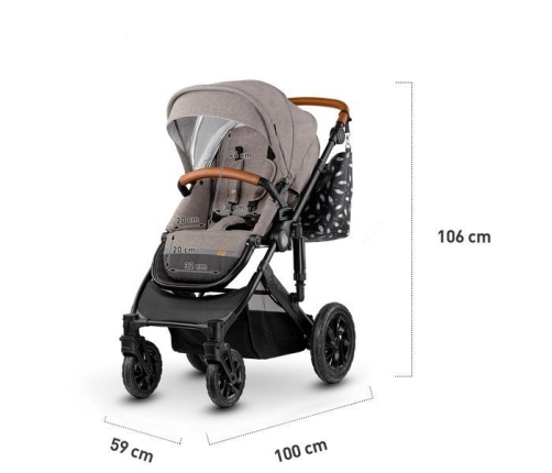 Kinderkraft Prime Beige Bērnu Ratiņi 3in1