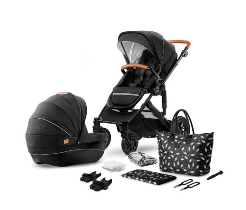 Kinderkraft Prime Black Bērnu Ratiņi 2in1