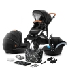 Kinderkraft Prime Black Bērnu Ratiņi 3in1