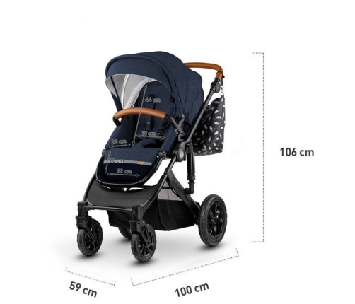 Kinderkraft Prime Deep Navy Bērnu Ratiņi 3in1