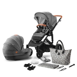 Kinderkraft Prime Grey Bērnu Ratiņi 2in1