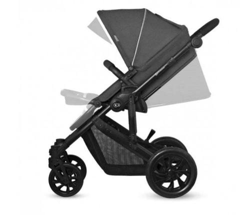 Kinderkraft Prime Lite Black Anthracite Bērnu Ratiņi 3in1