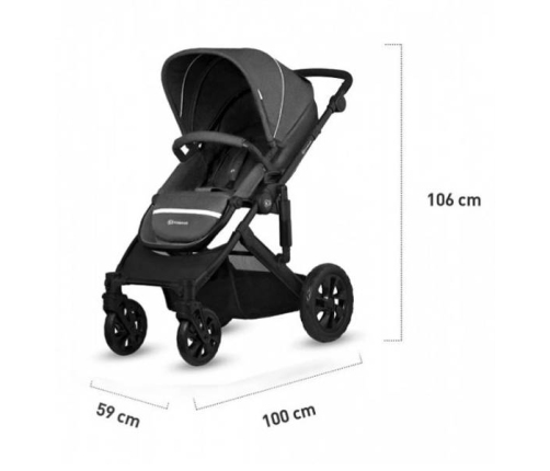 Kinderkraft Prime Lite Black Anthracite Bērnu Ratiņi 3in1