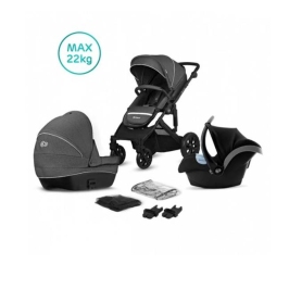 Kinderkraft Prime Lite Black Anthracite Bērnu Ratiņi 3in1