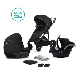 Kinderkraft Prime Lite Black Bērnu Ratiņi 3in1