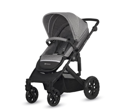 Kinderkraft Prime Lite Grey Bērnu Ratiņi 3in1