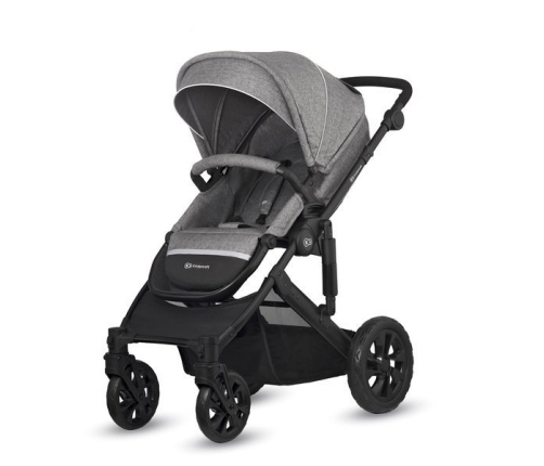 Kinderkraft Prime Lite Grey Bērnu Ratiņi 3in1