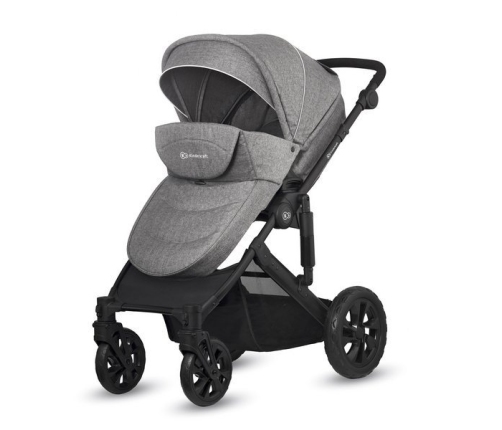 Kinderkraft Prime Lite Grey Bērnu Ratiņi 3in1