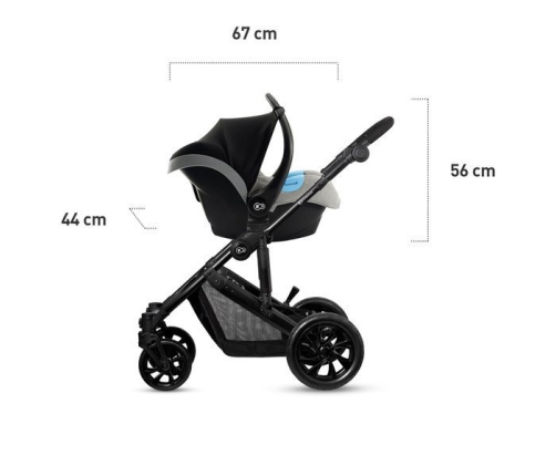 Kinderkraft Prime Lite Grey Bērnu Ratiņi 3in1