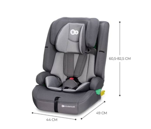 Kinderkraft Safety Fix 2 I-Size Grey Bērnu Autokrēsls 9-36 kg