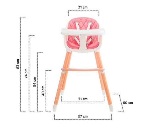 Kinderkraft Sienna Rose 2in1 Barošanas Krēsls