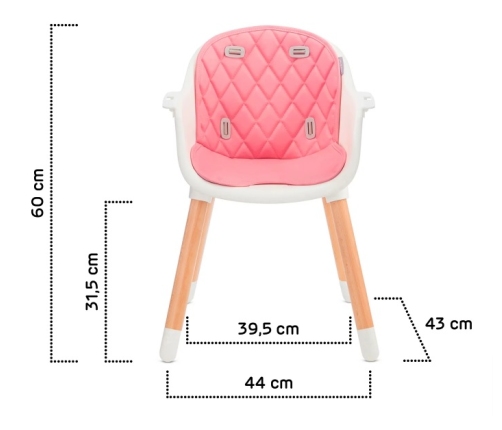 Kinderkraft Sienna Rose 2in1 Barošanas Krēsls