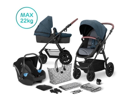 Kinderkraft XMoov Denim Bērnu Ratiņi 3in1 (air)