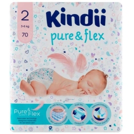 Kindii Pure&Flex autiņbiksītes 2. izmērs 70 gab.