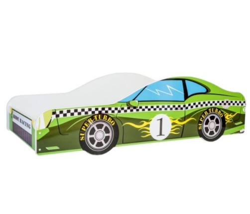 KOBI Car green 140x70 cm Pusaudžu gulta